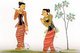 Burma / Myanmar: 'Two Dancing Girls', late Konbaung Era, M.D. Gordon, 1877
